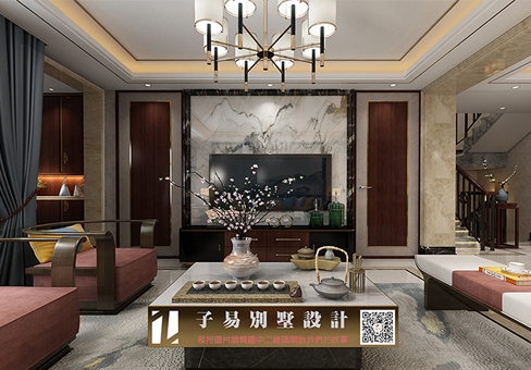 青島新中式效果圖_嶗山波爾多小鎮(zhèn)別墅裝修設(shè)計風(fēng)格/報價