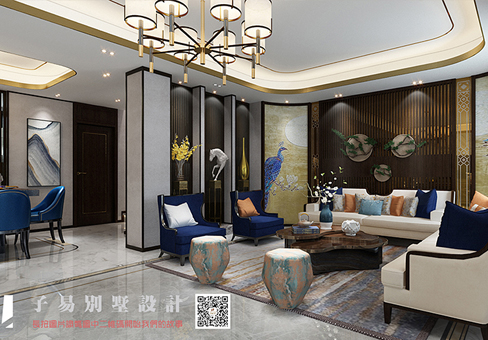 青島新中式效果圖_嶗山波爾多小鎮(zhèn)別墅裝修設(shè)計風(fēng)格/報價